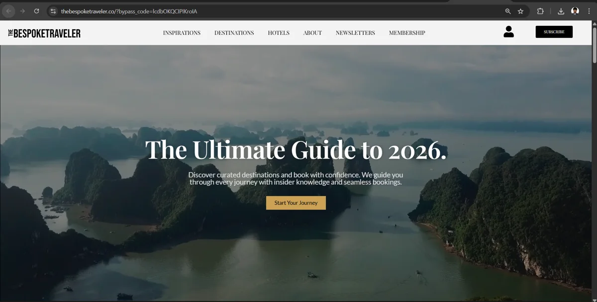 Luxury Travel Website interface preview